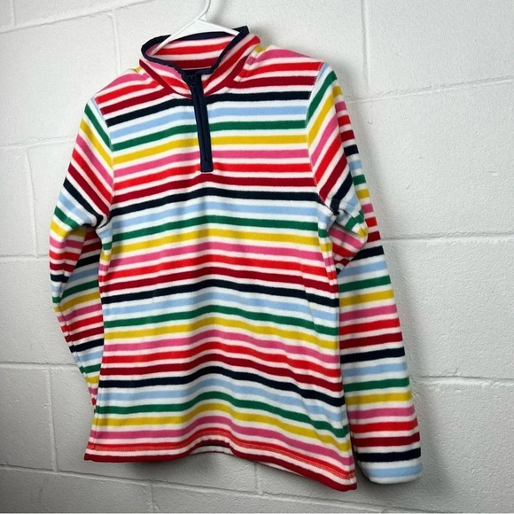Colorful Land’s End Fleece & Fuzzy 3/4 Zip Striped Jacket Size Youth XL - Picture 3 of 8